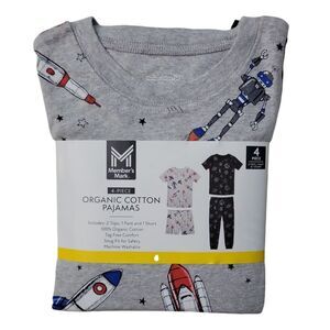 Member's Mark Boys 4-Piece Soft Organic Cotton Pajama - Space